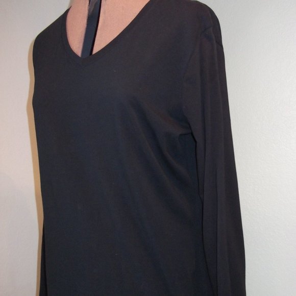 Mossimo Woman Plus Size XXL Black Exercise Top Light Cotton Stretch Shirt Layer - Picture 4 of 6